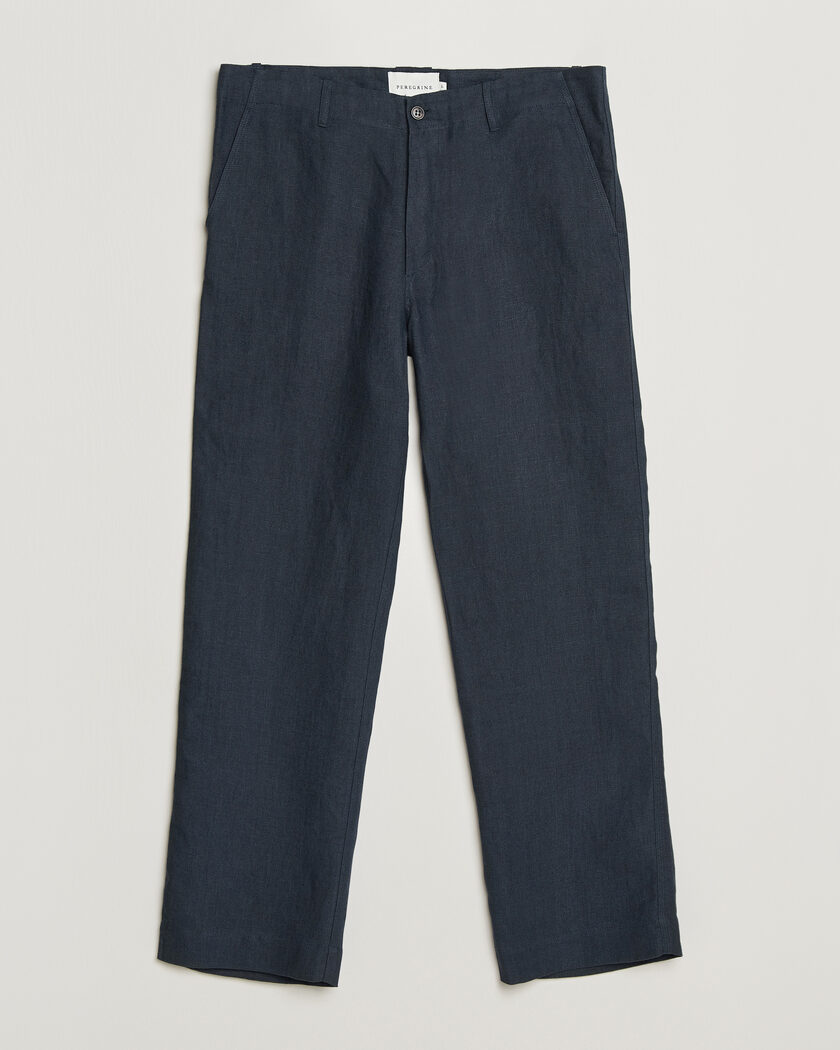 Peregrine Windsor Linen Trousers Navy – Blau