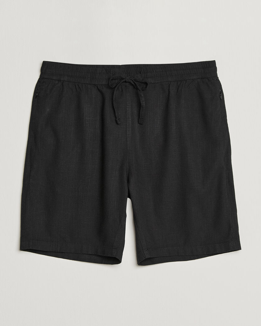 KnowledgeCotton Apparel Loose Linen/Viscose Shorts Black – Schwarz