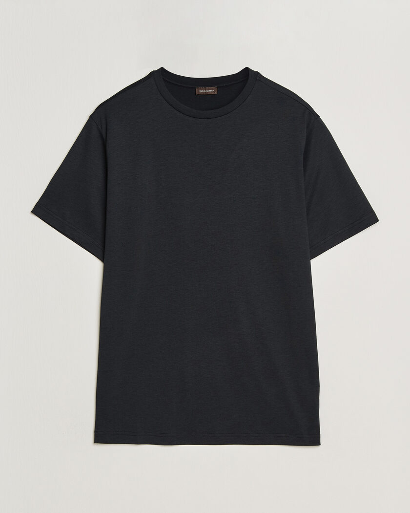 Oscar Jacobson Kim Lyocel/Cotton T-Shirt Black – Schwarz