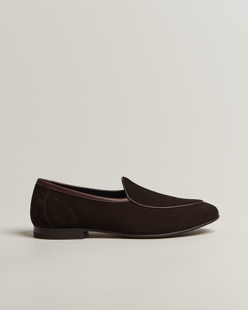Loake 1880 Belgrave Suede Belgian Loafer Dark Brown – Braun