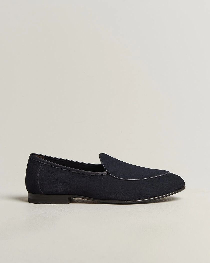 Loake 1880 Belgrave Suede Belgian Loafer Navy – Blau