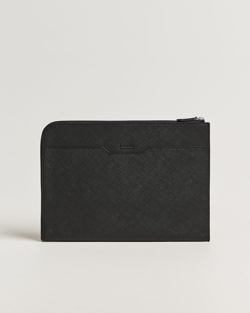 Loake Shoemakers Gresham Grain Leather Laptop Cover Black – Schwarz