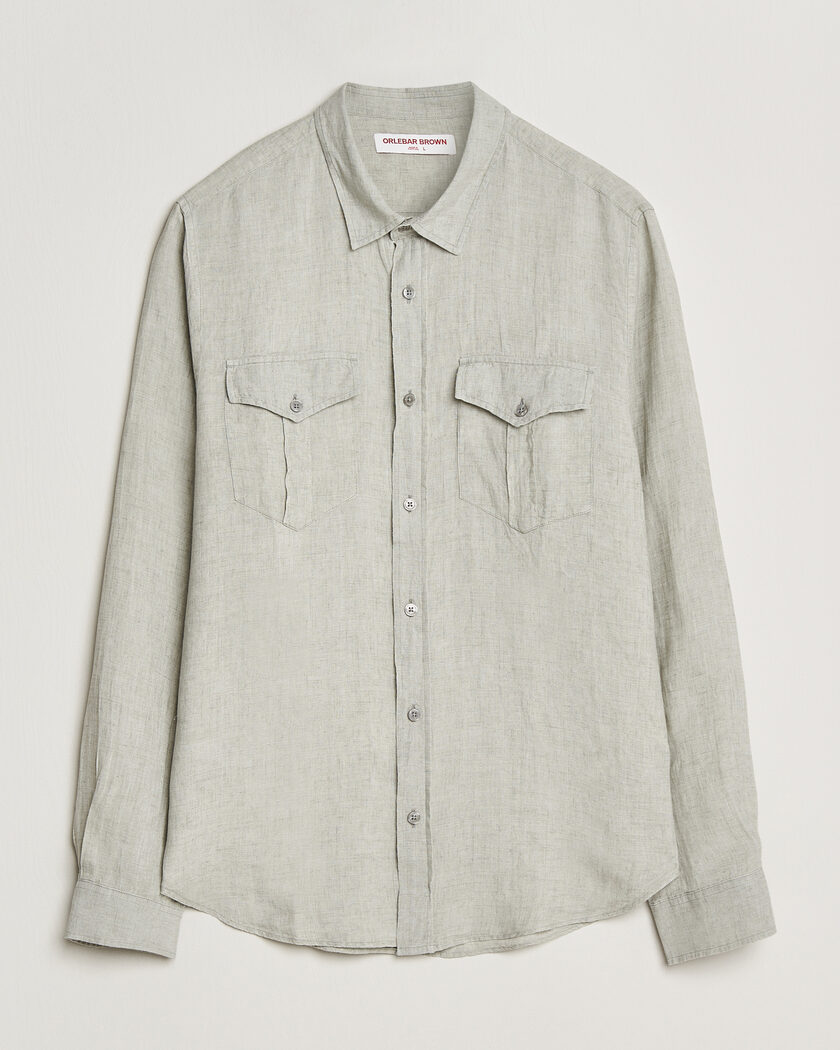 Orlebar Brown Coleburn Linen Shirt Cliff Grey – Grau