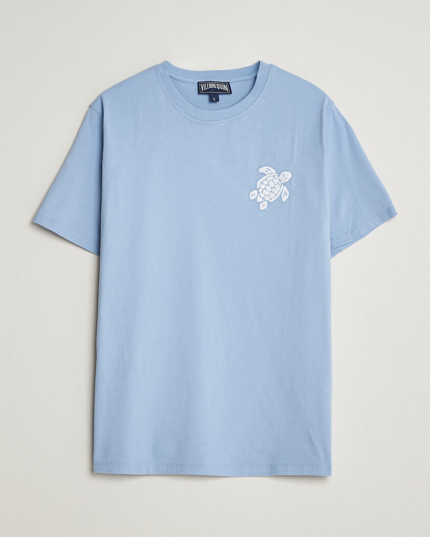 Vilebrequin Printed Crew Neck T-Shirt Cloudy Blue – Blau