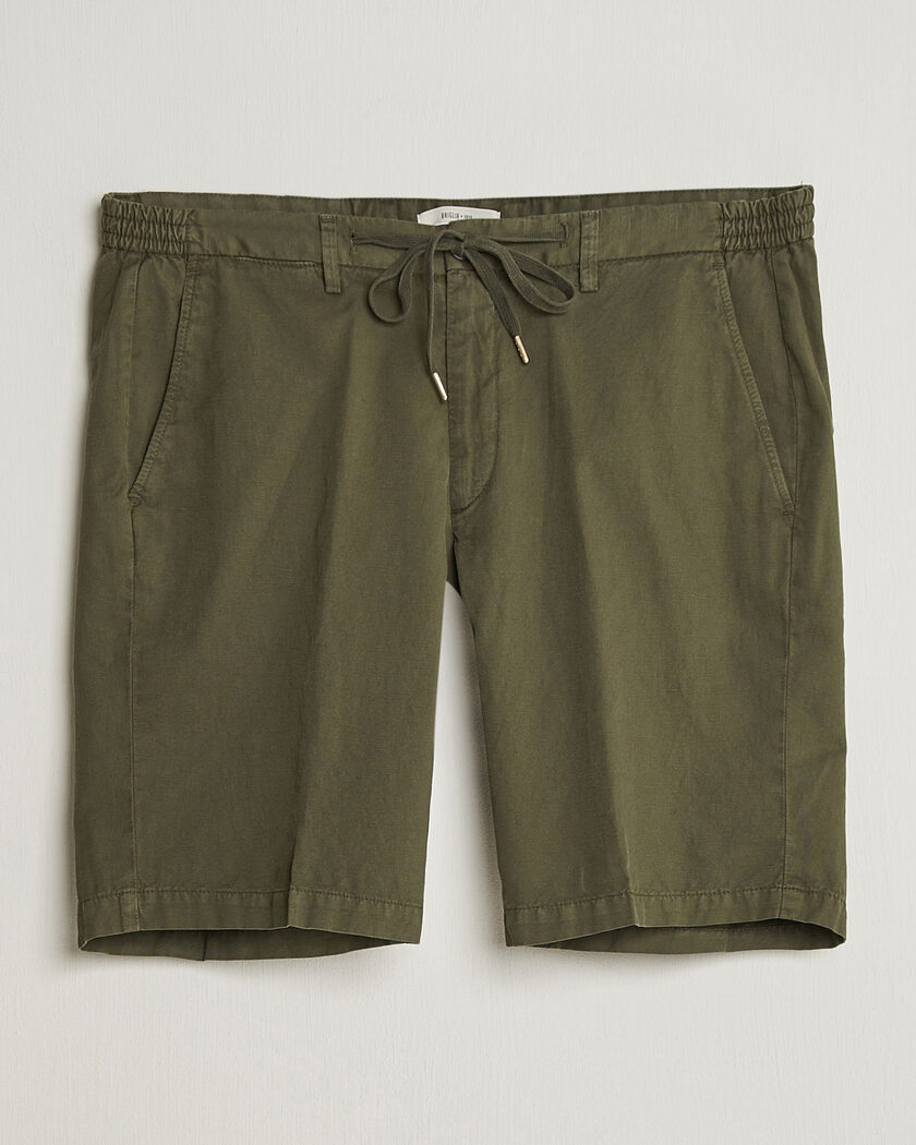 Briglia 1949 Cotton/Linen Drawstring Shorts Olive – Grün