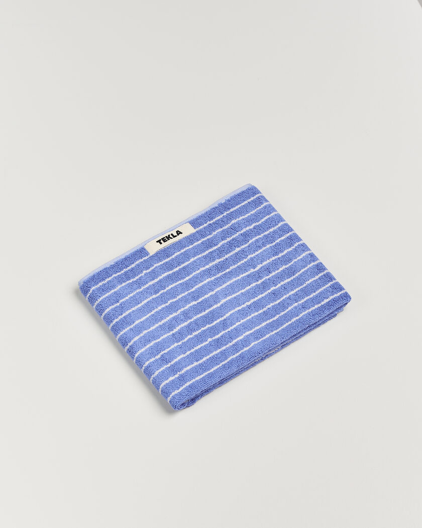 Tekla Organic Terry Hand Towel Clear Blue Stripes – Mehrfarbig