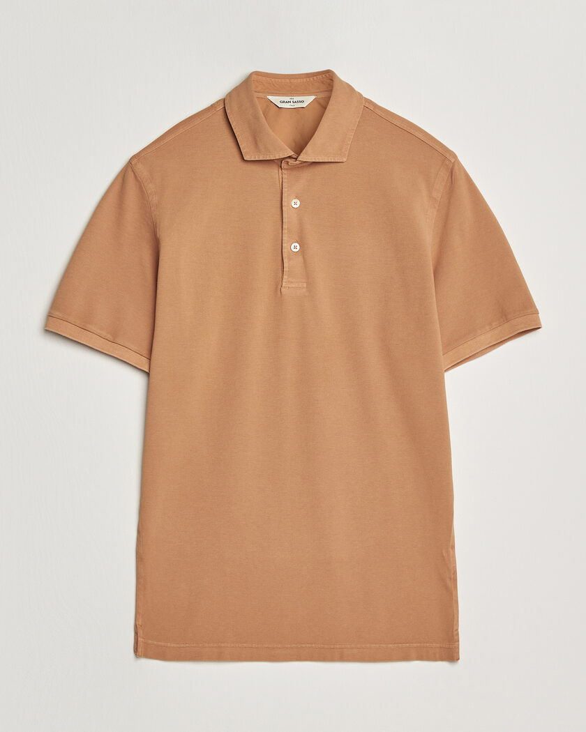 Gran Sasso Washed Polo Apricot Orange – Braun