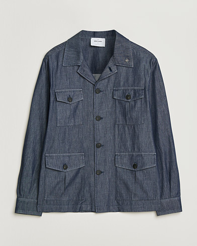 Gran Sasso Cotton Safari Jacket Navy – Blau
