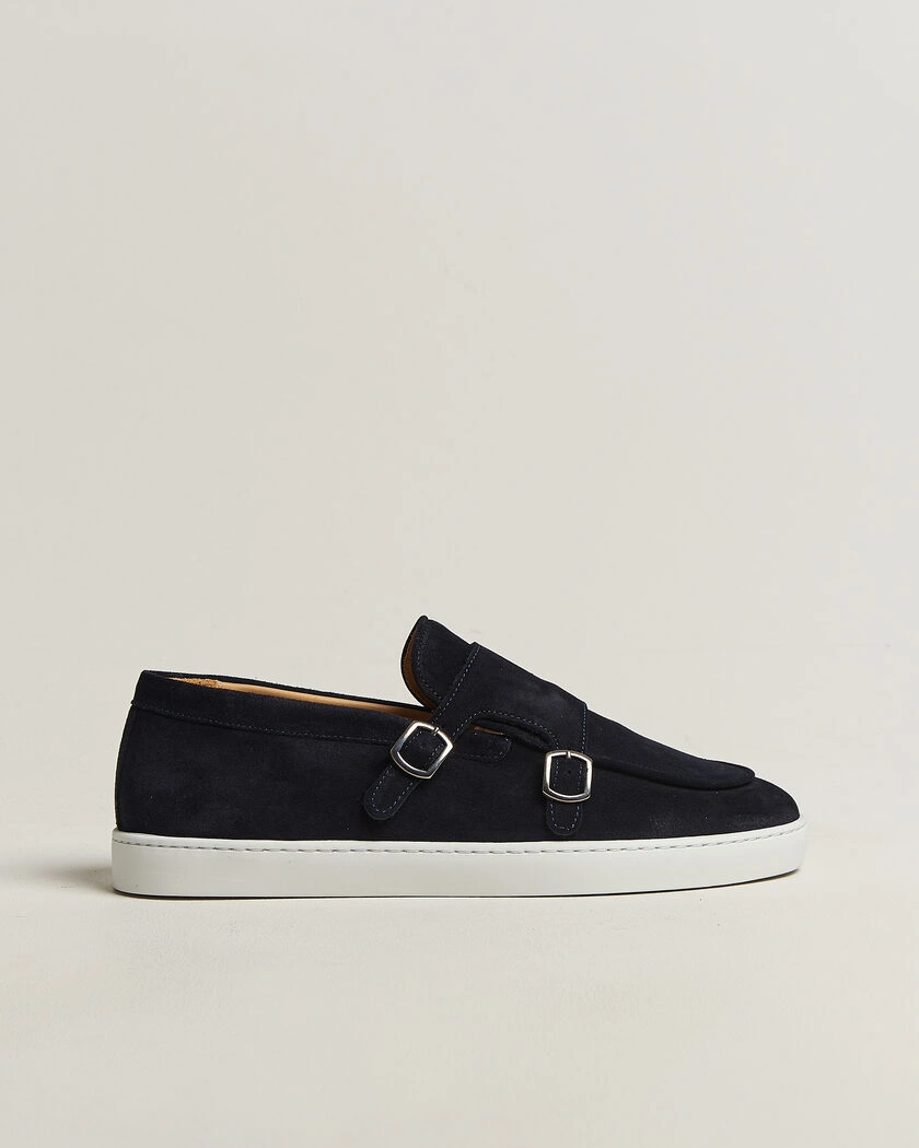 Fliteless Suede Monk Strap Sneaker Loafer Navy – Blau