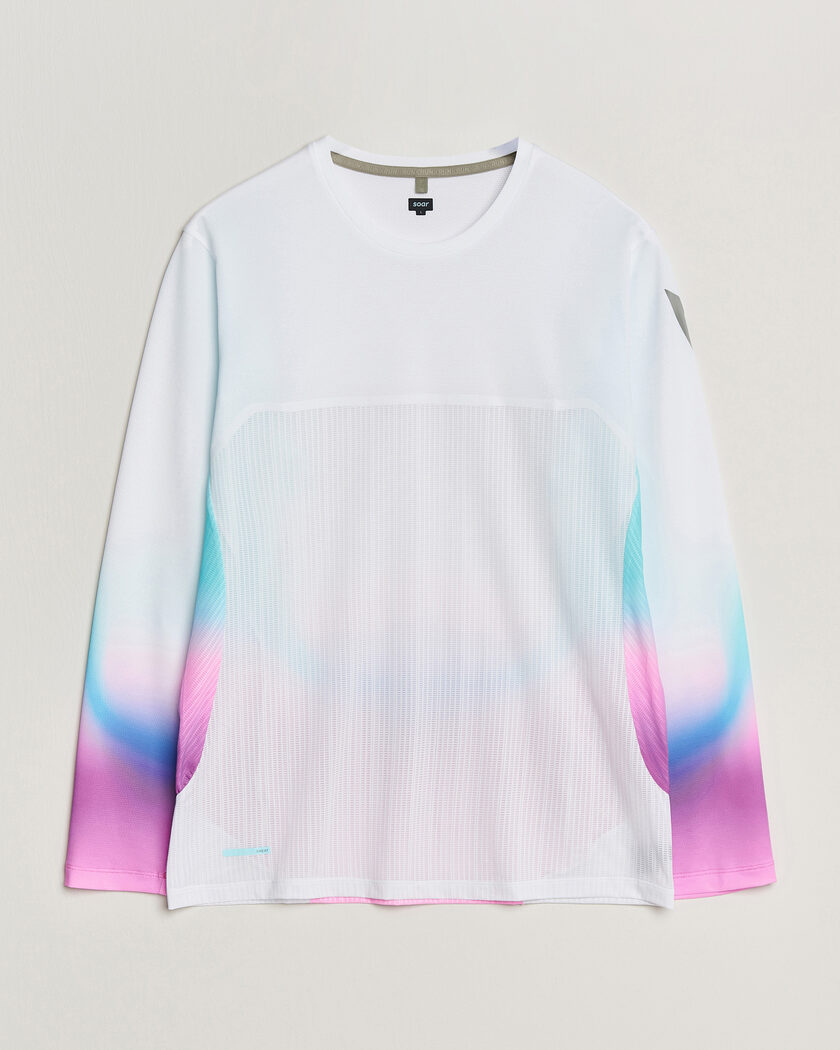 SOAR Running Hot Weather Long Sleeve Tee White/Blue – Mehrfarbig