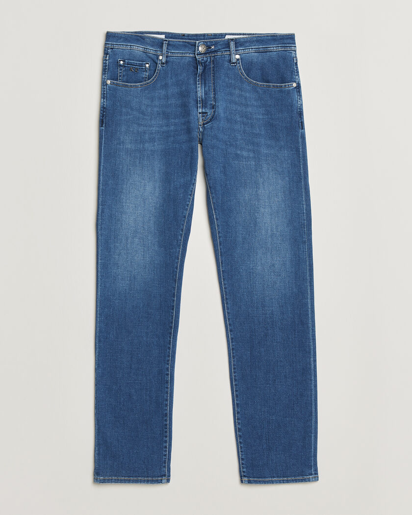 Tramarossa Michelangelo Contrast Seam Stretch Jeans Mid Blue – Blau