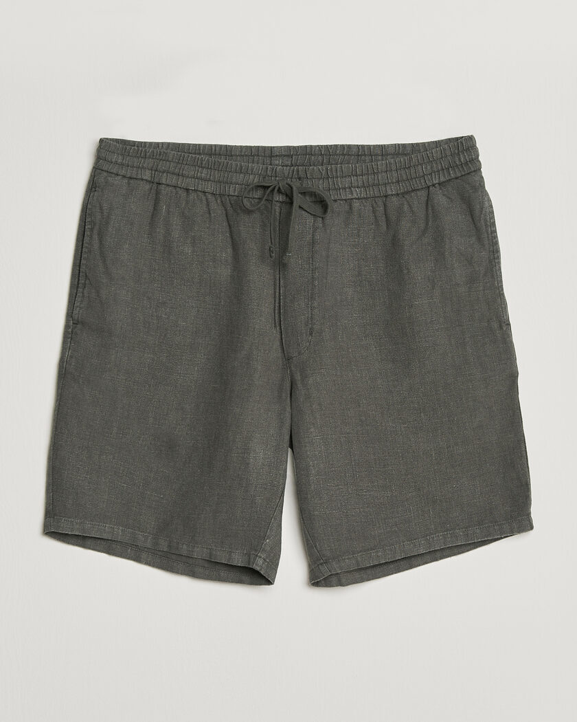A Day's March Ipu Linen Drawstring Shorts Olive – Grün