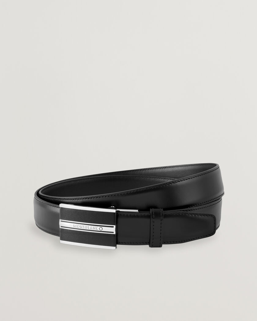 Montblanc Plate 30mm Leather Belt Black – Schwarz