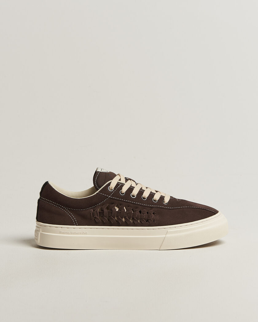 Stepney Workers Club Dellow 02 Woven Suede Sneaker Dark Brown – Braun