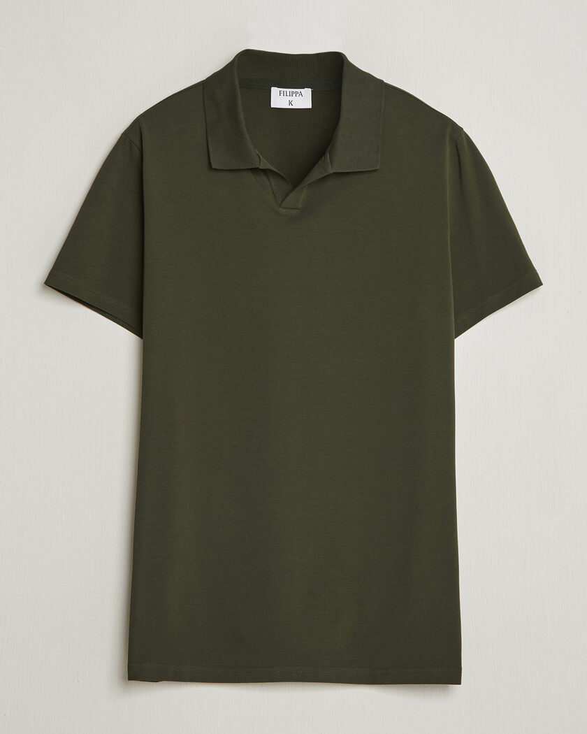 Filippa K Soft Lycra Polo T-Shirt Midnight Olive – Grün