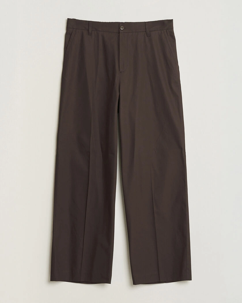Filippa K Reeve Cotton Trousers Dark Chocolate – Braun