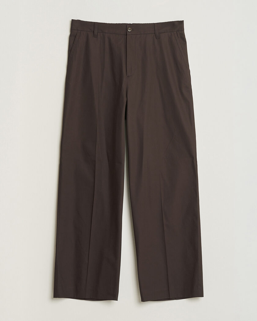 Filippa K Reeve Cotton Trousers Dark Chocolate – Braun