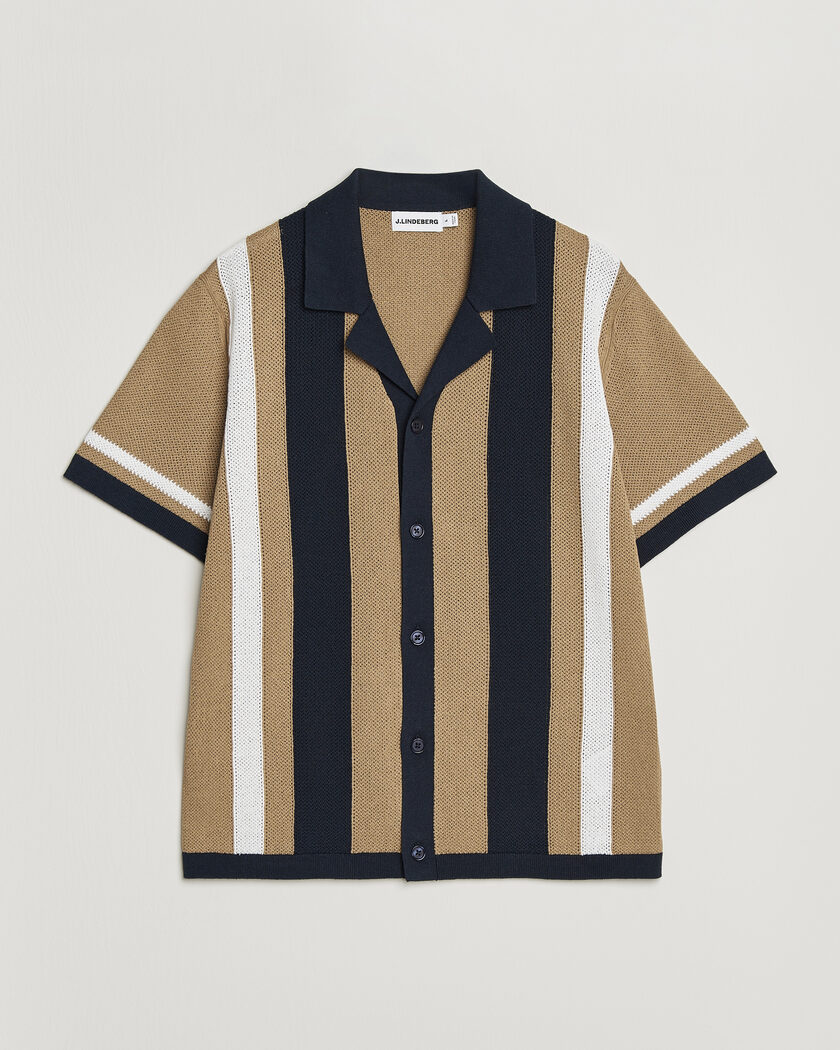 J.Lindeberg Remus Knitted Resort Shirt Kelp – Mehrfarbig