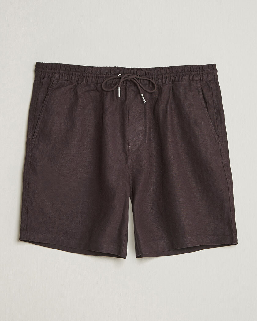 NN07 Gregor Linen Drawstring Shorts Dusky Port – Braun