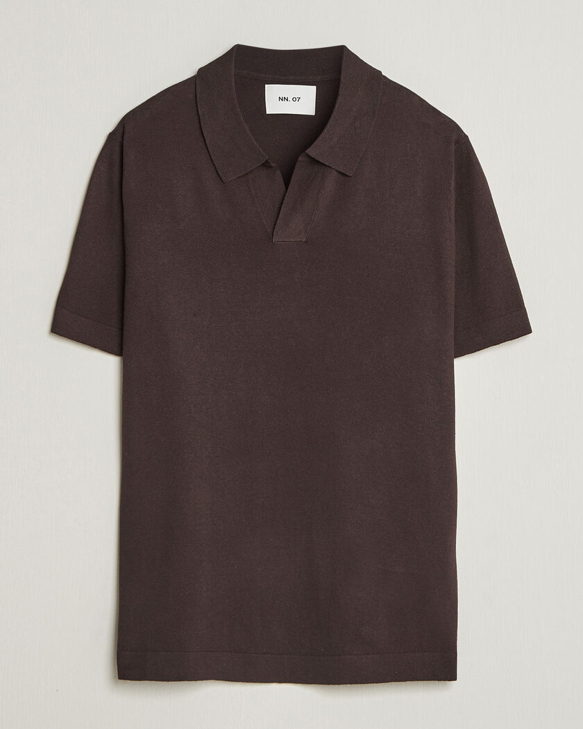 NN07 Ryan Cotton/Linen Polo Dusky Port – Braun