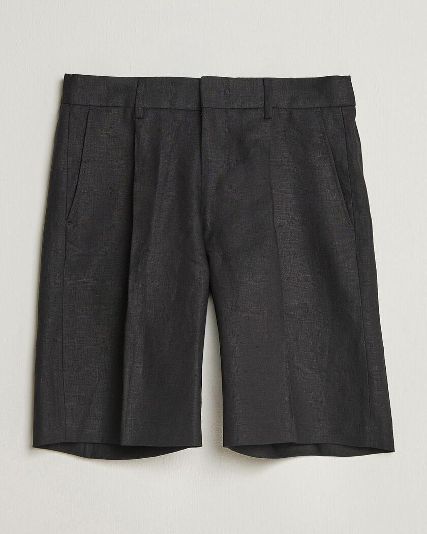 NN07 Kay Relaxed Fit Linen Drawstring Shorts Black – Schwarz