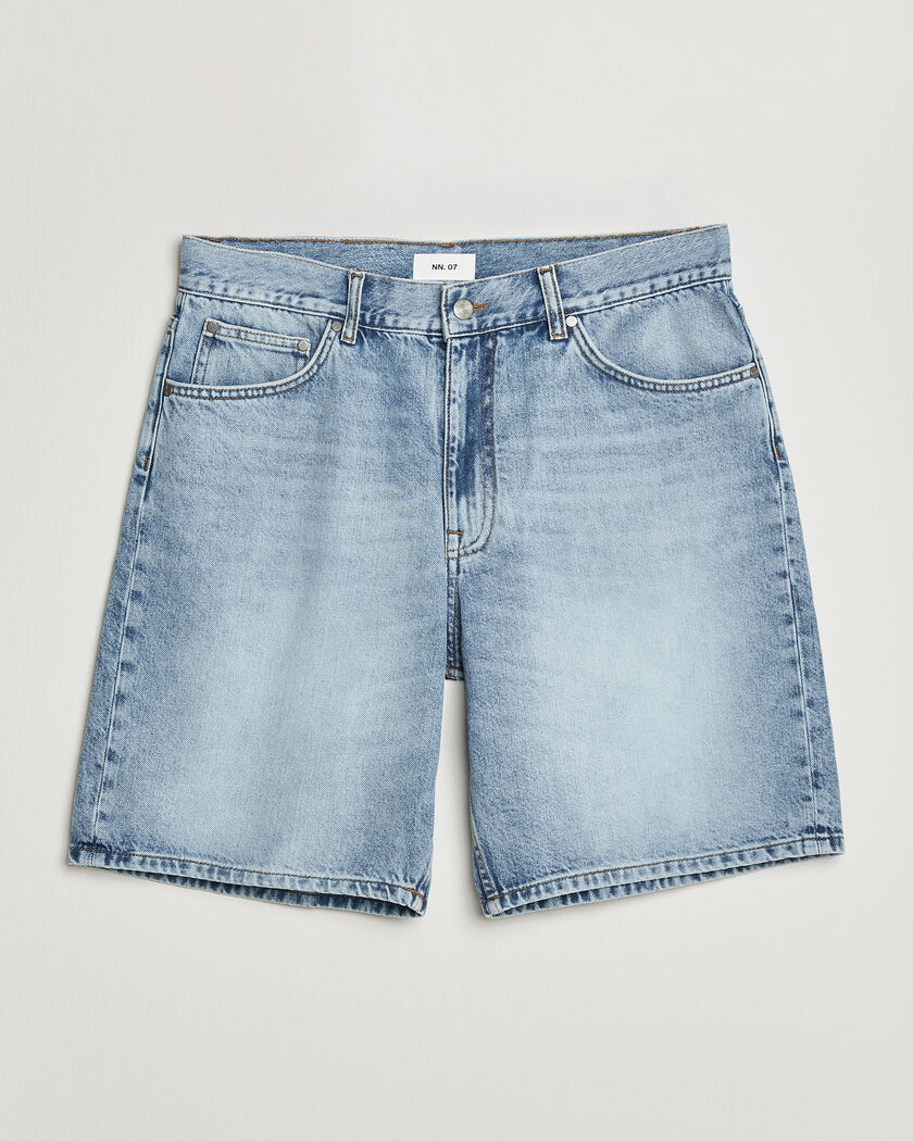 NN07 Otis Denim Shorts Light Blue Washed – Blau
