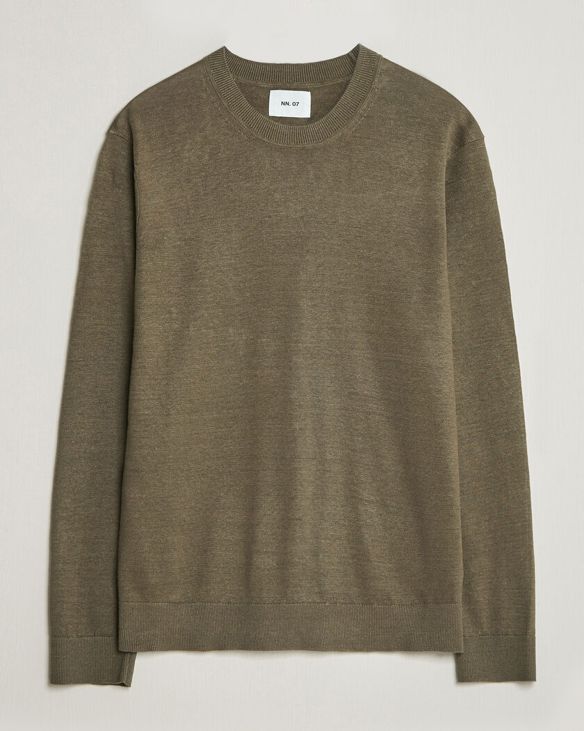 NN07 Ted Linen Knitted Sweater Capers Green – Grün