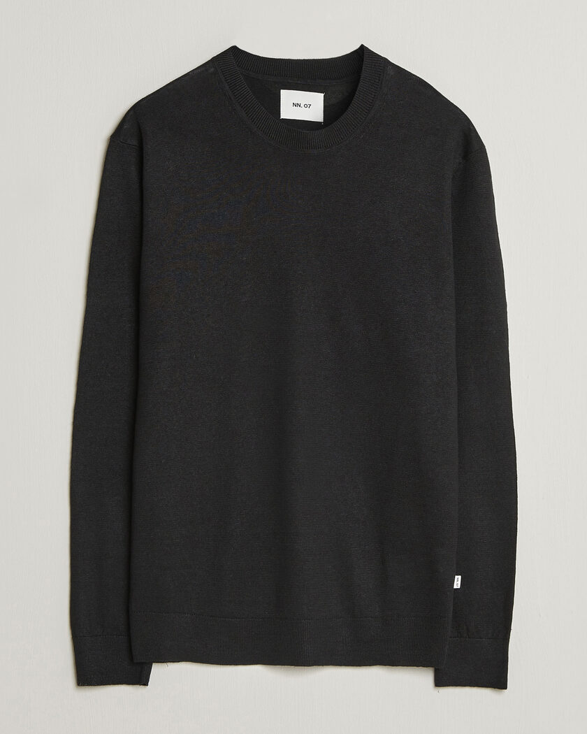 NN07 Ted Linen Knitted Sweater Black – Schwarz