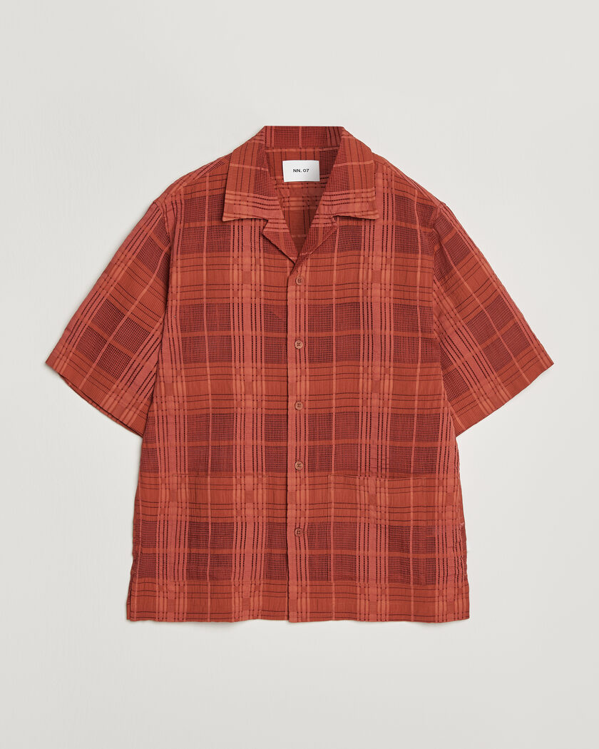 NN07 Ben Short Sleeve Shirt Sienna Heat – Rot