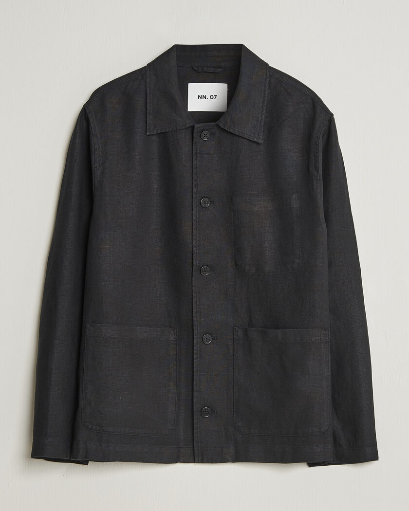 NN07 Morgan Linen Overshirt Black – Schwarz