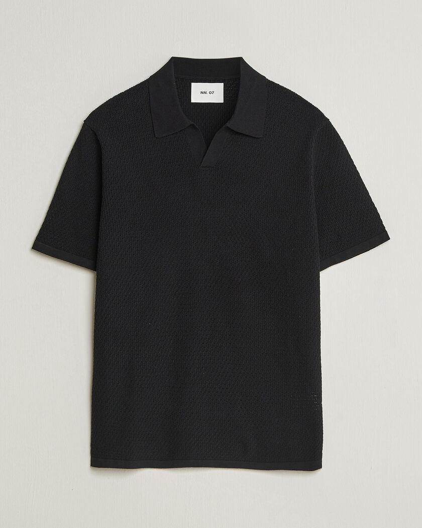 NN07 Paul Knitted Polo Black – Schwarz