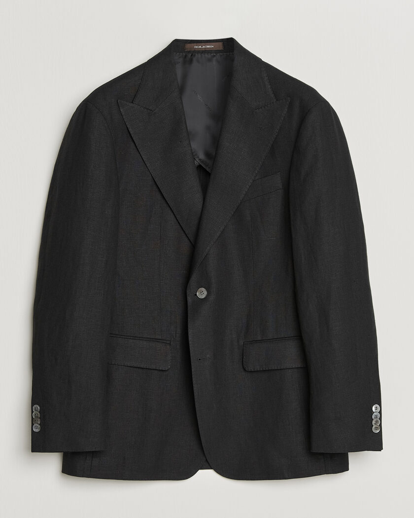 Oscar Jacobson Rufus Soft Linen Blazer Black – Schwarz