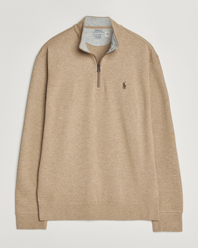 Polo Ralph Lauren Double Knit Half Zip Warm Brown – Braun