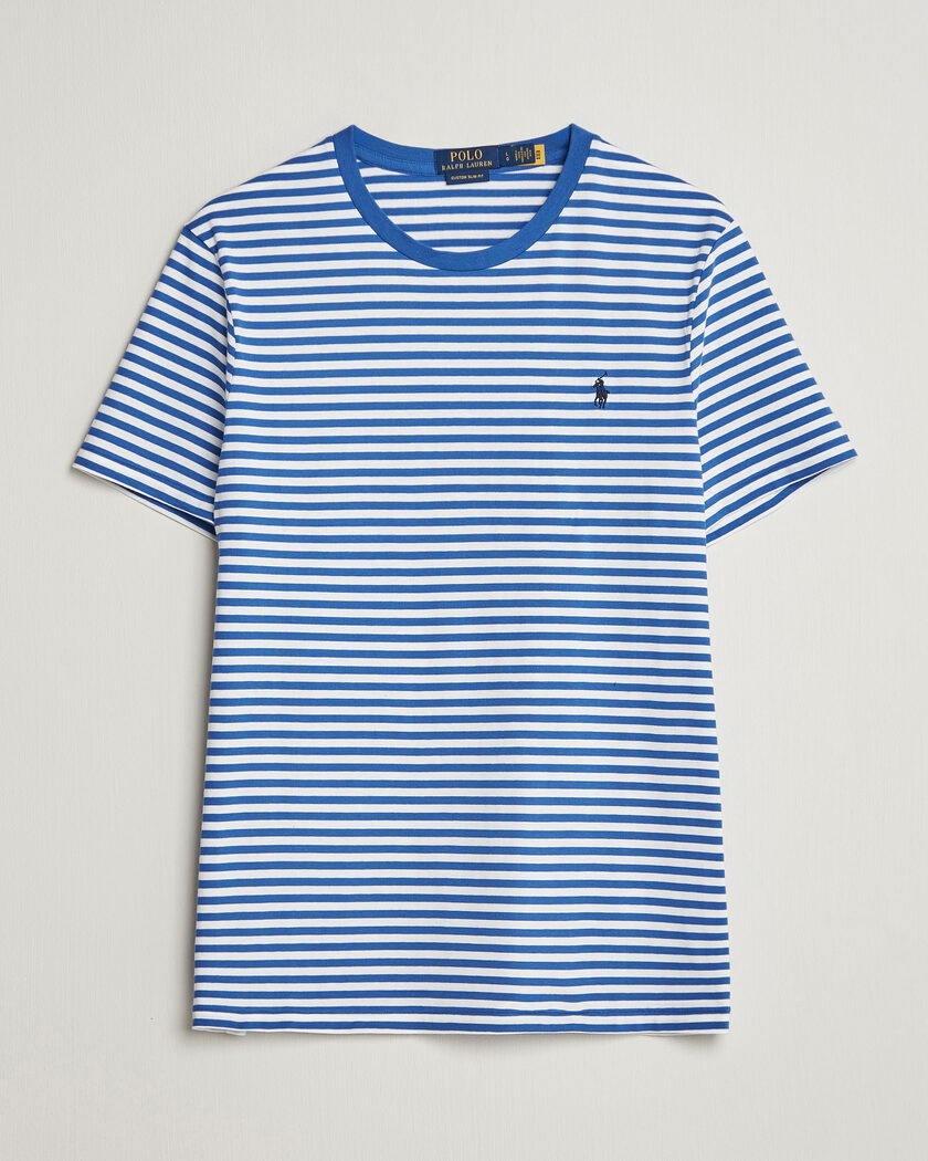 Polo Ralph Lauren Crew Neck Striped T-shirt New Iris Blue/White – Blau