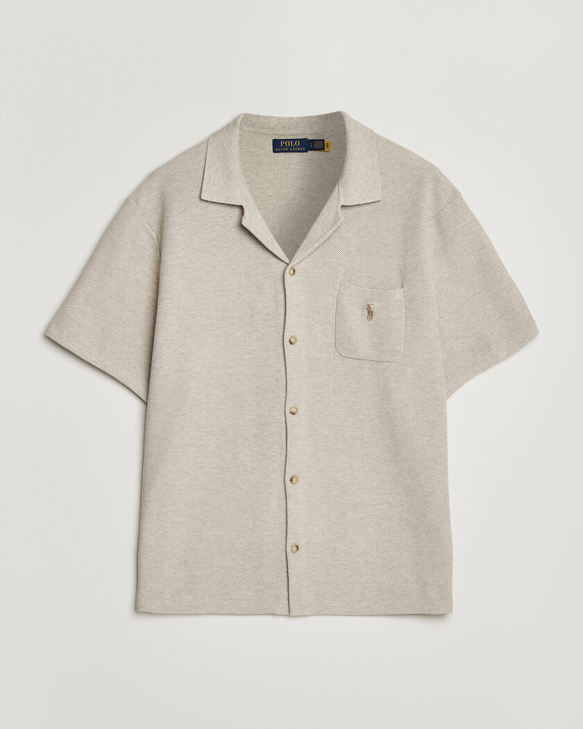 Polo Ralph Lauren Textured Camp Collar Cardigan Light Walnut Brown – Braun