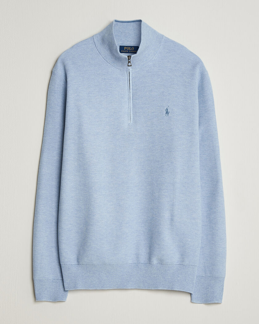 Polo Ralph Lauren Textued Half-Zip Blue Hyacinth Heather – Blau