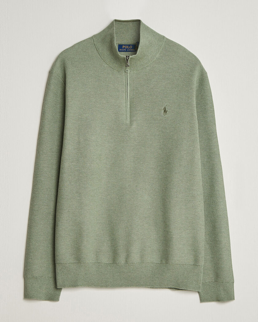 Polo Ralph Lauren Textured Half-Zip Fern Green Heather – Grün