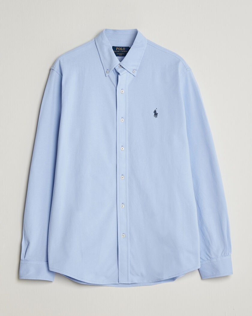 Polo Ralph Lauren Featherweight Mesh Shirt Pebble Blue – Blau