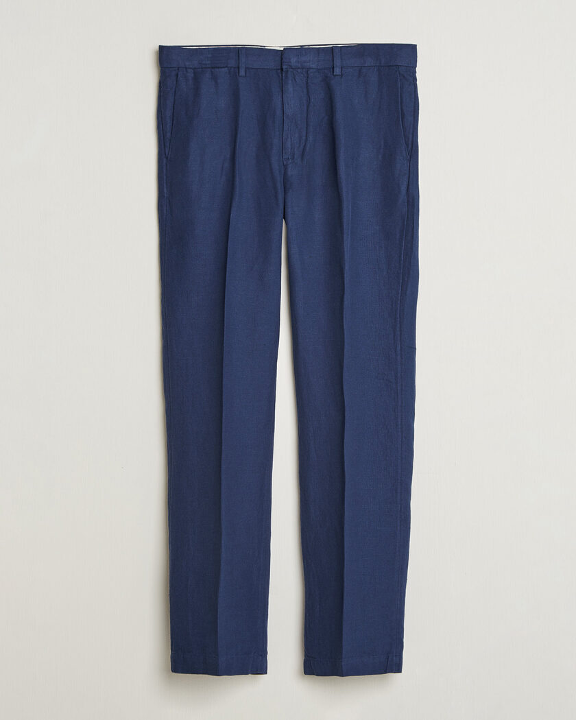 Polo Ralph Lauren Cotton/Linen Houndstooth Pants Newport Navy – Blau