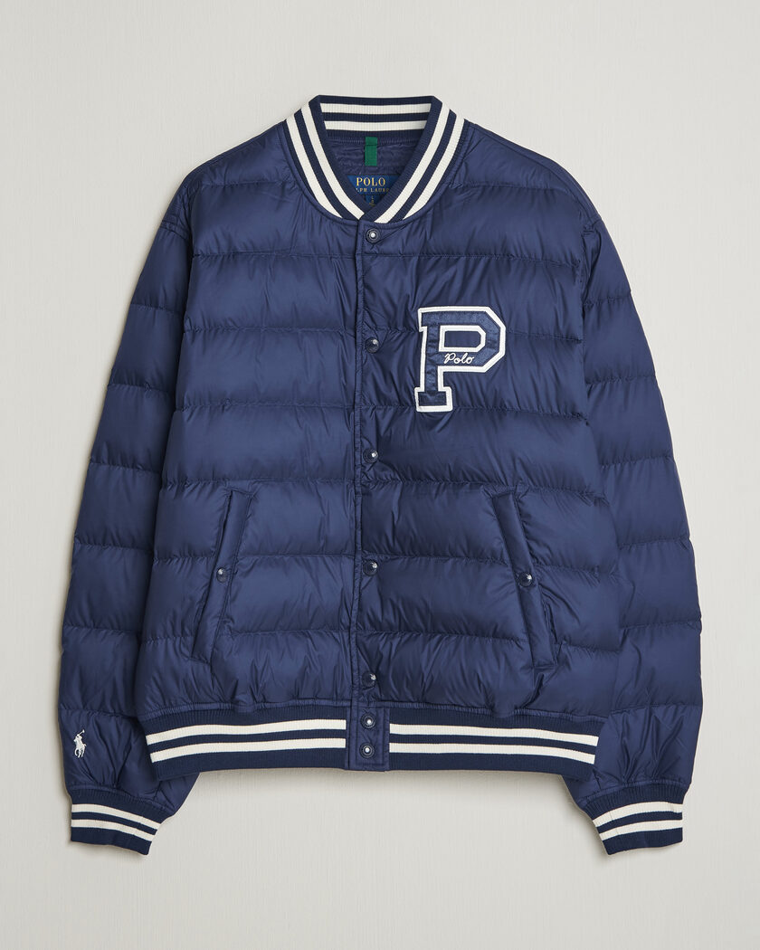 Polo Ralph Lauren Quilted Letterman Jacket Newport Navy – Blau