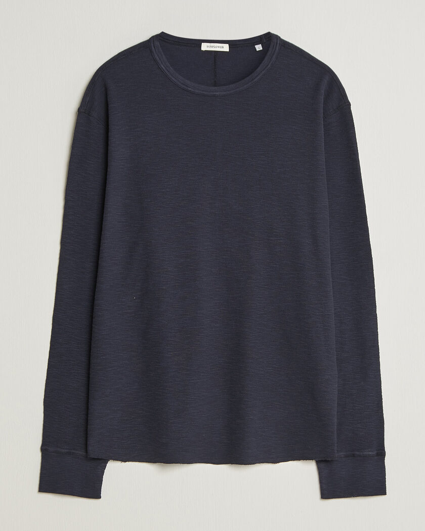 Sunflower Long Sleeve Waffle Tee Navy – Blau