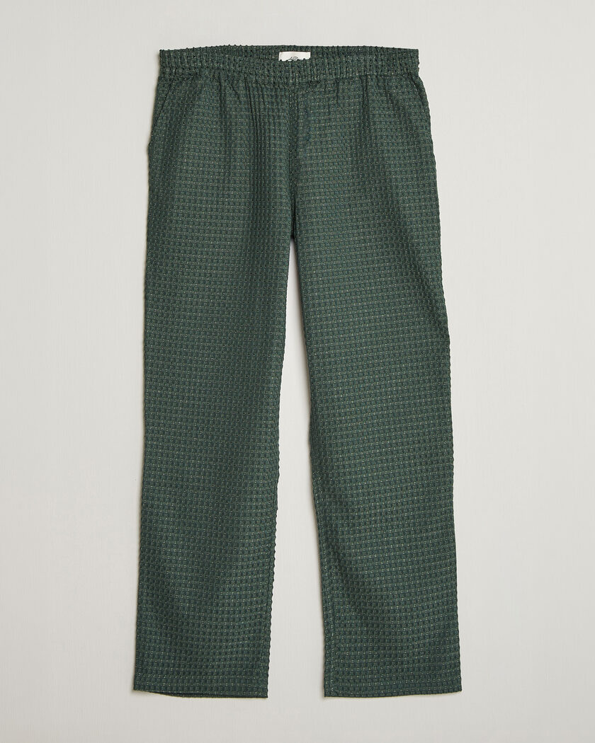 LES DEUX Check Seersucker Casual Pants Pine Green – Grün