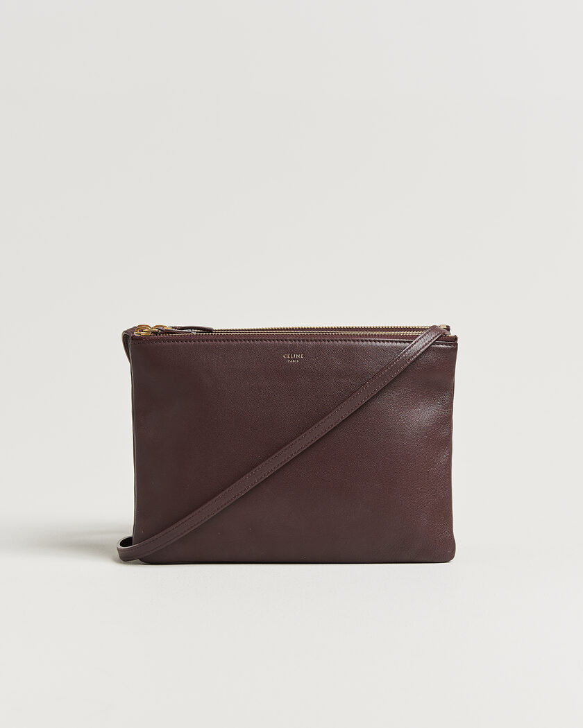 Celine Pre-Owned Trio Bag Medium Leather Burgundy – Rot