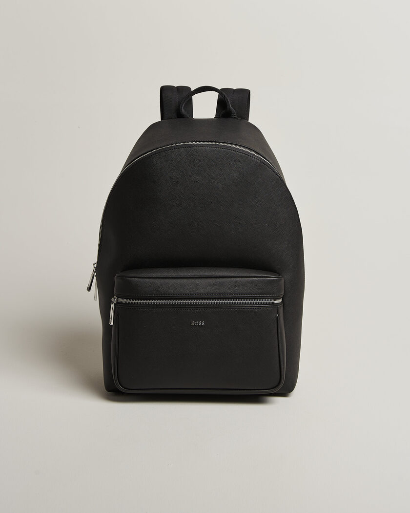 BOSS BLACK Northon Leather Backpack Black – Schwarz