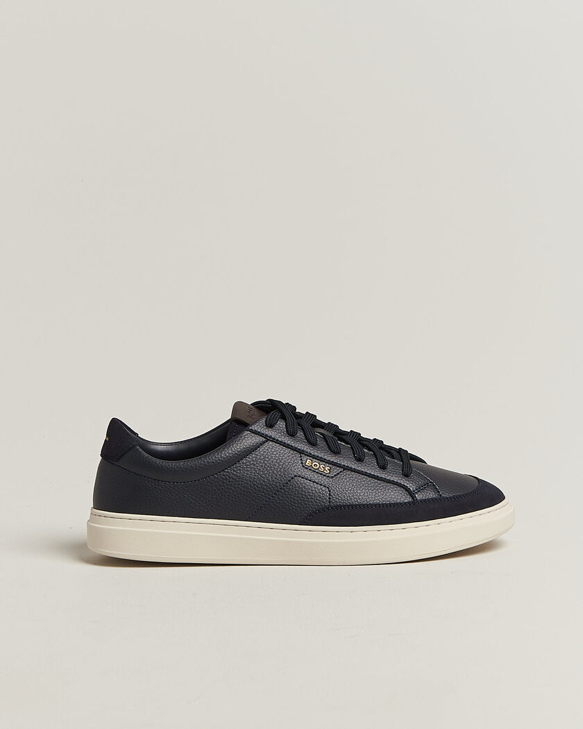 BOSS BLACK Kieran Leather/Suede Sneaker Dark Blue – Blau