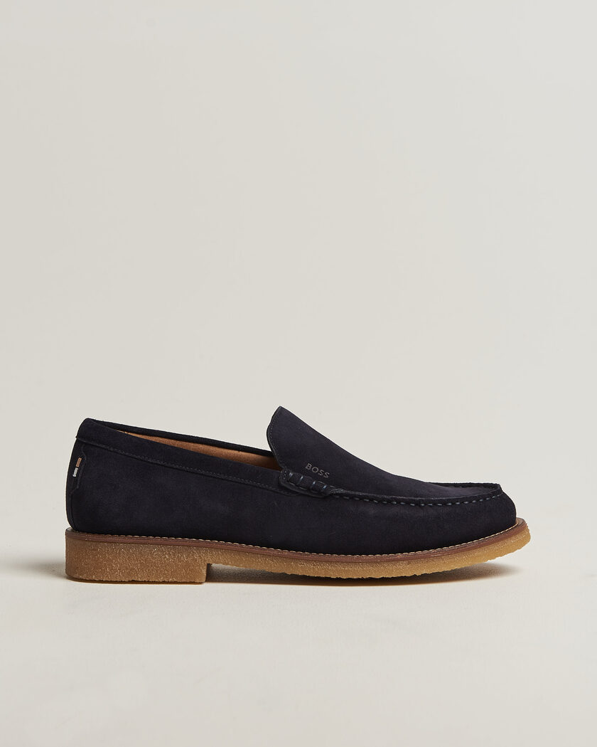 BOSS BLACK Kope Suede Moccasin Dark Blue – Blau
