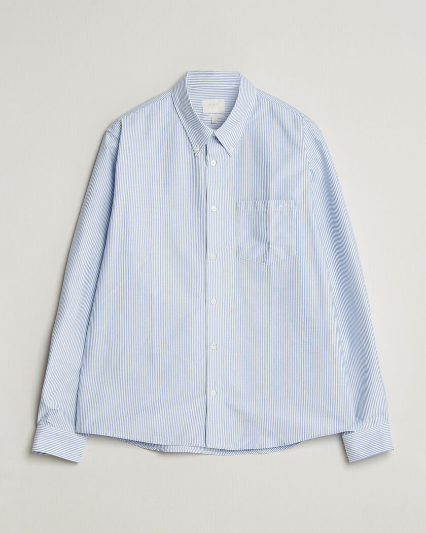 A.P.C. Greg Striped Oxford Shirt Blue/White – Mehrfarbig