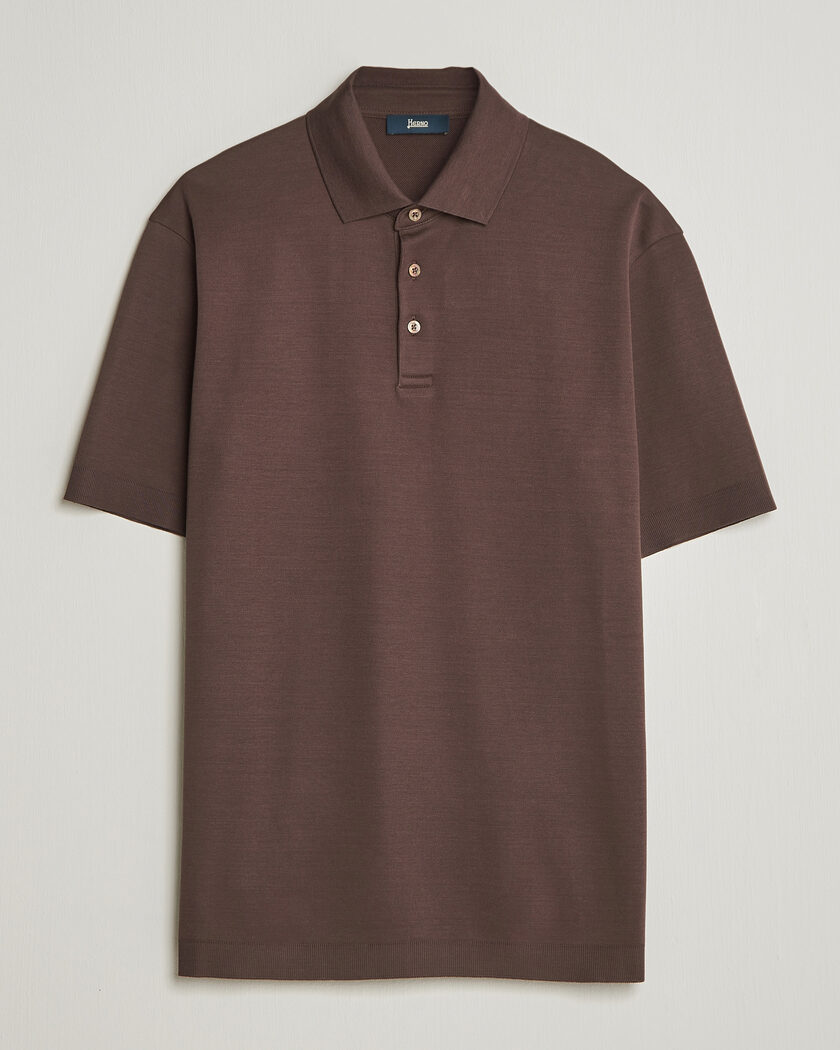 Herno Micro Piquet Polo Brown – Braun