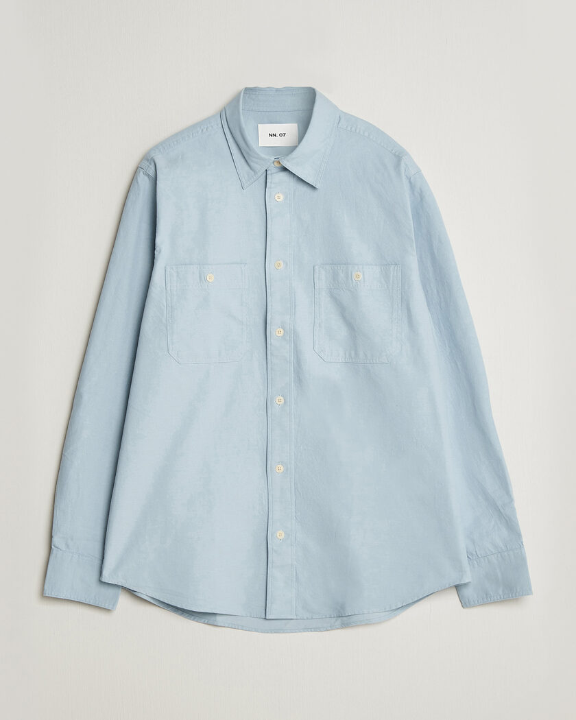 NN07 Colby Twill Overshirt Sky Mist – Blau