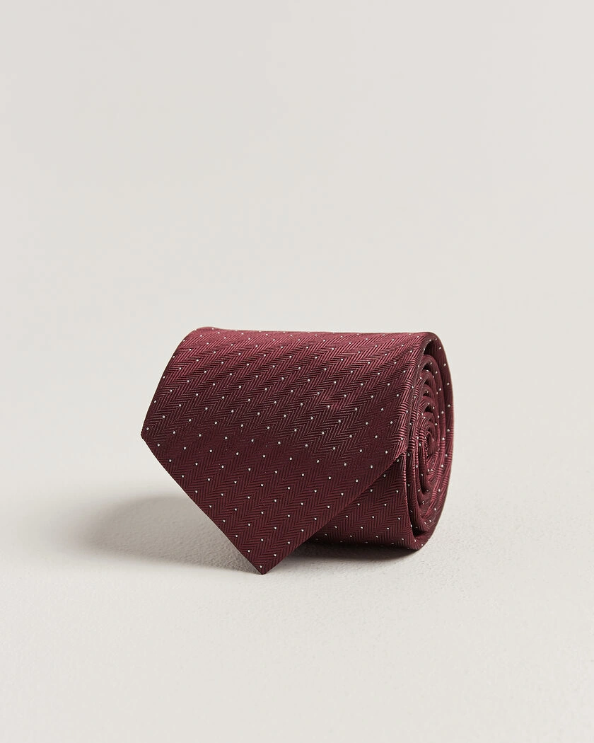 Brioni Jacquard Dot Silk Tie Burgundy – Rot